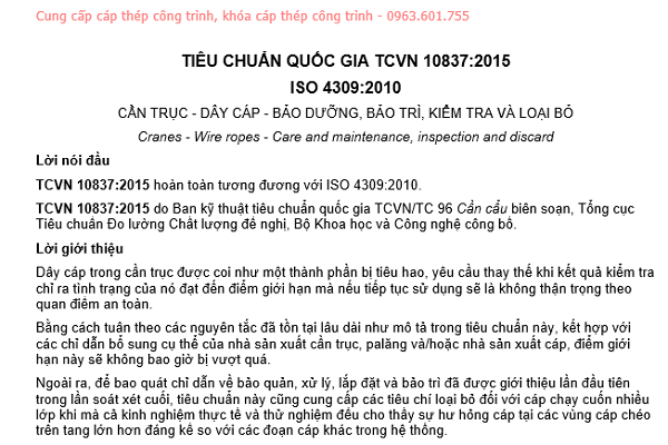 Tiêu chuẩn quốc gia TCVN 10837:2015 ISO 4309:2010